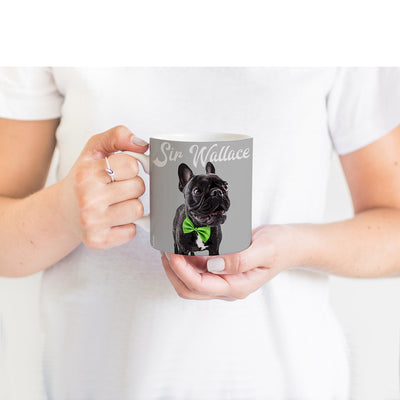 Custom dog art of Frenchie on a mug